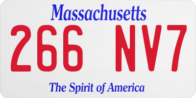 MA license plate 266NV7