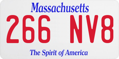 MA license plate 266NV8