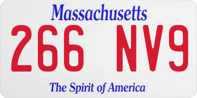 MA license plate 266NV9
