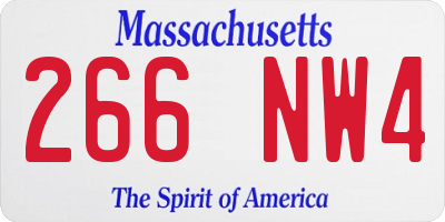 MA license plate 266NW4