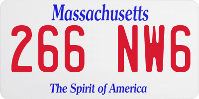 MA license plate 266NW6
