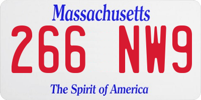 MA license plate 266NW9