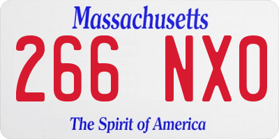 MA license plate 266NX0