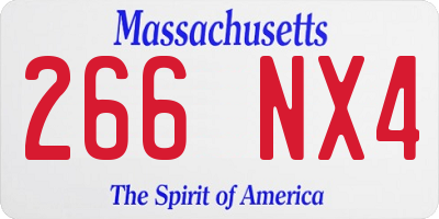 MA license plate 266NX4