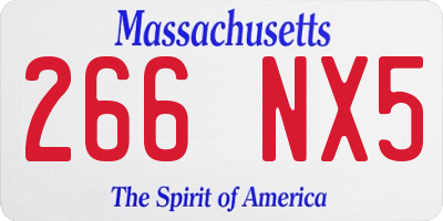 MA license plate 266NX5