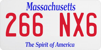 MA license plate 266NX6