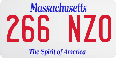 MA license plate 266NZ0
