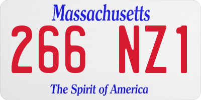MA license plate 266NZ1