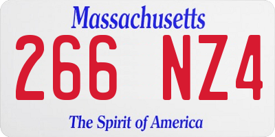 MA license plate 266NZ4