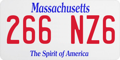 MA license plate 266NZ6
