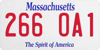 MA license plate 266OA1