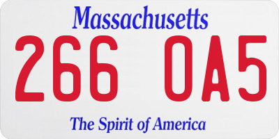 MA license plate 266OA5
