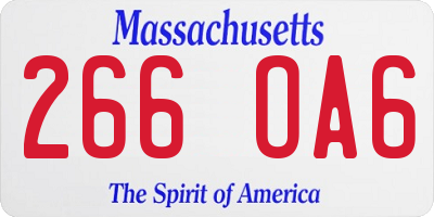 MA license plate 266OA6