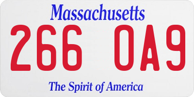 MA license plate 266OA9