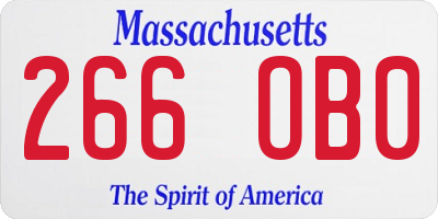 MA license plate 266OB0