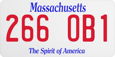 MA license plate 266OB1
