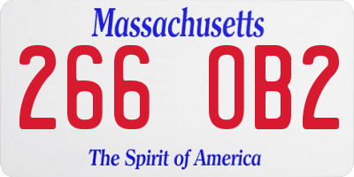 MA license plate 266OB2