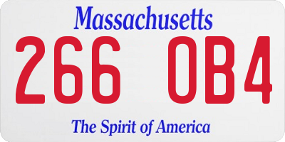 MA license plate 266OB4