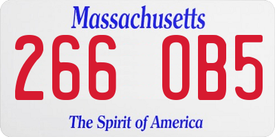 MA license plate 266OB5