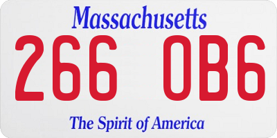 MA license plate 266OB6