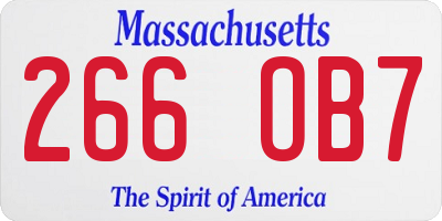 MA license plate 266OB7
