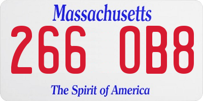 MA license plate 266OB8