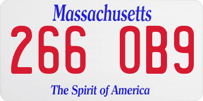 MA license plate 266OB9