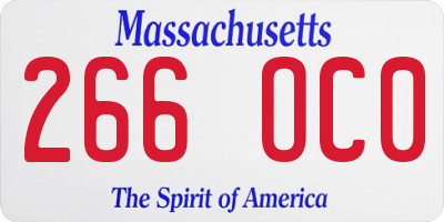 MA license plate 266OC0