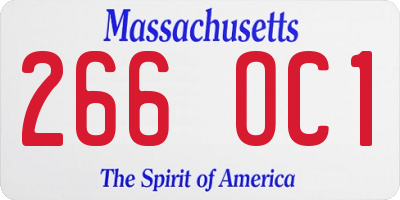 MA license plate 266OC1