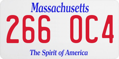 MA license plate 266OC4