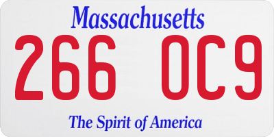 MA license plate 266OC9