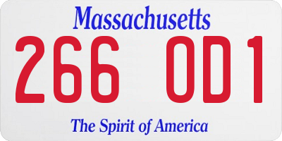 MA license plate 266OD1