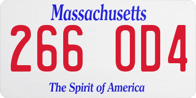 MA license plate 266OD4