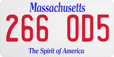 MA license plate 266OD5