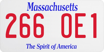 MA license plate 266OE1