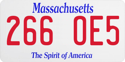 MA license plate 266OE5