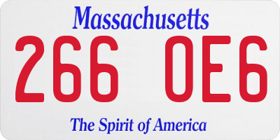 MA license plate 266OE6