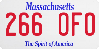 MA license plate 266OF0