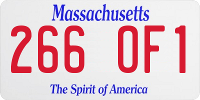 MA license plate 266OF1