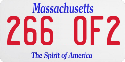 MA license plate 266OF2
