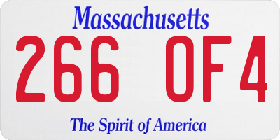 MA license plate 266OF4