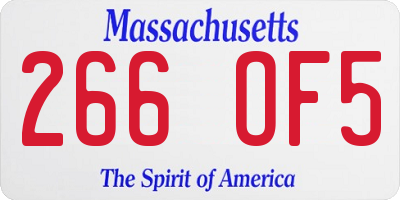 MA license plate 266OF5