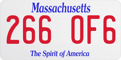 MA license plate 266OF6