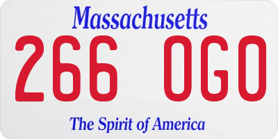 MA license plate 266OG0