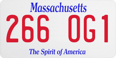 MA license plate 266OG1