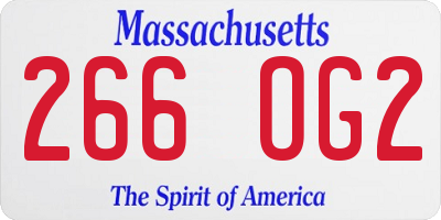 MA license plate 266OG2