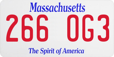 MA license plate 266OG3