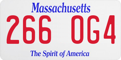 MA license plate 266OG4