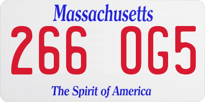 MA license plate 266OG5