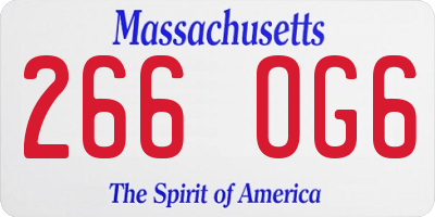 MA license plate 266OG6